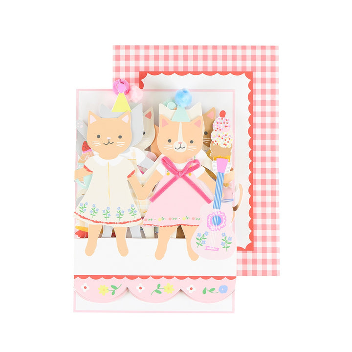 Meri Meri - Kitten Club Concertina Birthday Card - Mabel & Fox