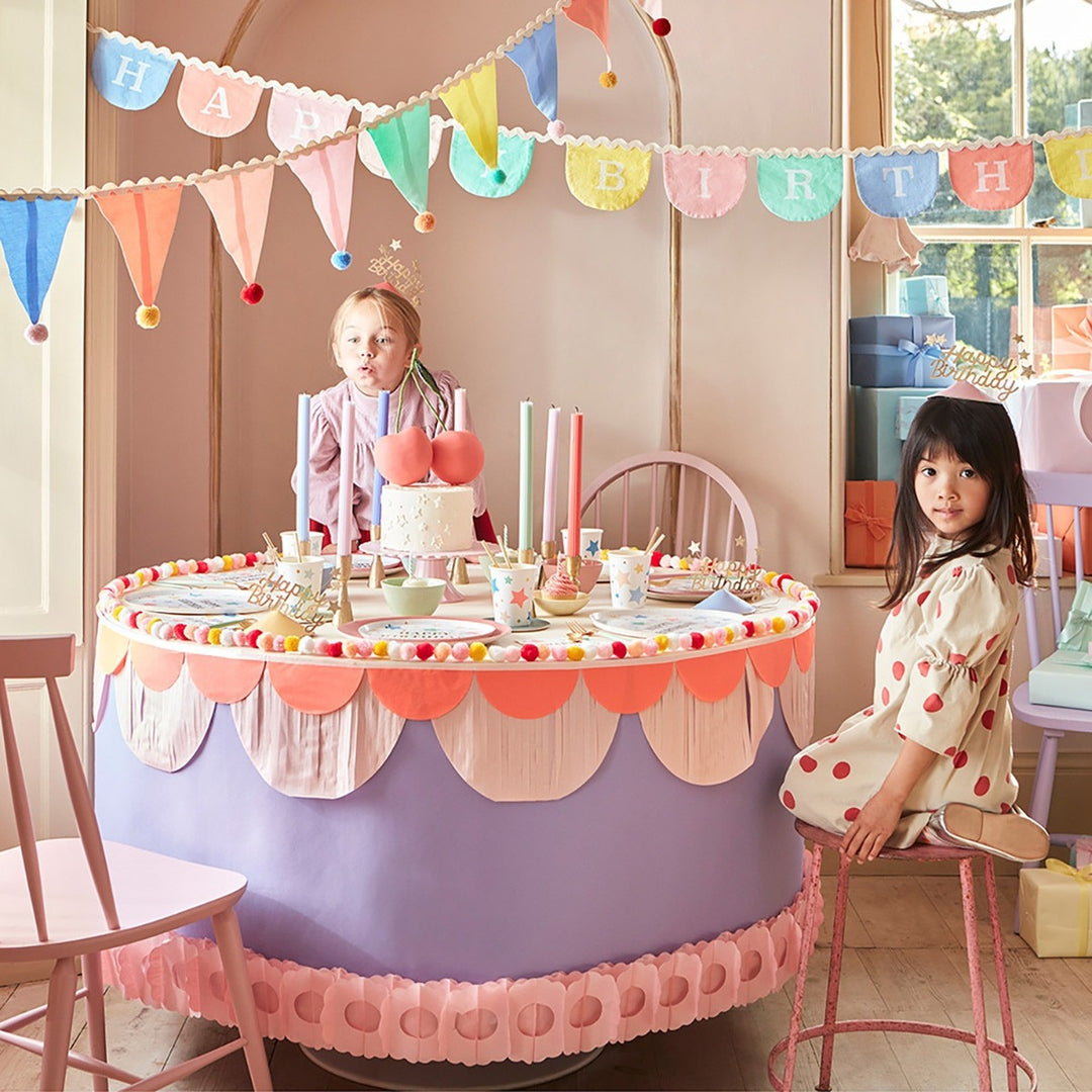 Meri Meri - Pastel Pom Pom Flag Garland - Mabel & Fox