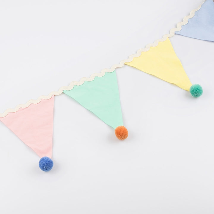 Meri Meri - Pastel Pom Pom Flag Garland - Mabel & Fox