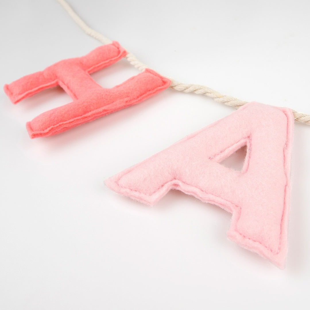 Meri Meri - Pink Felt Happy Birthday Garland - Mabel & Fox