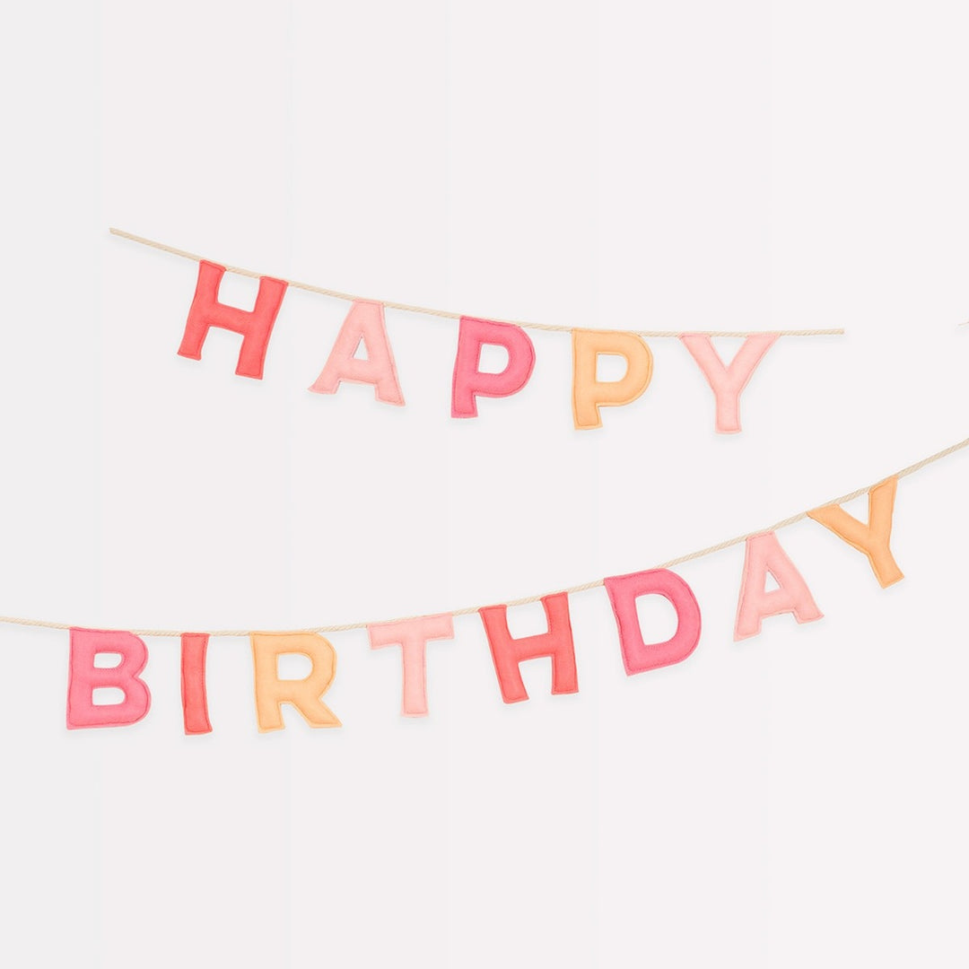 Meri Meri - Pink Felt Happy Birthday Garland - Mabel & Fox