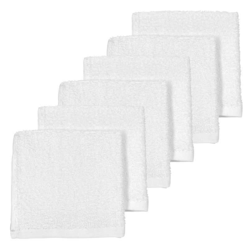 Meyco - Facecloths - White (6 Pack) - Mabel & Fox
