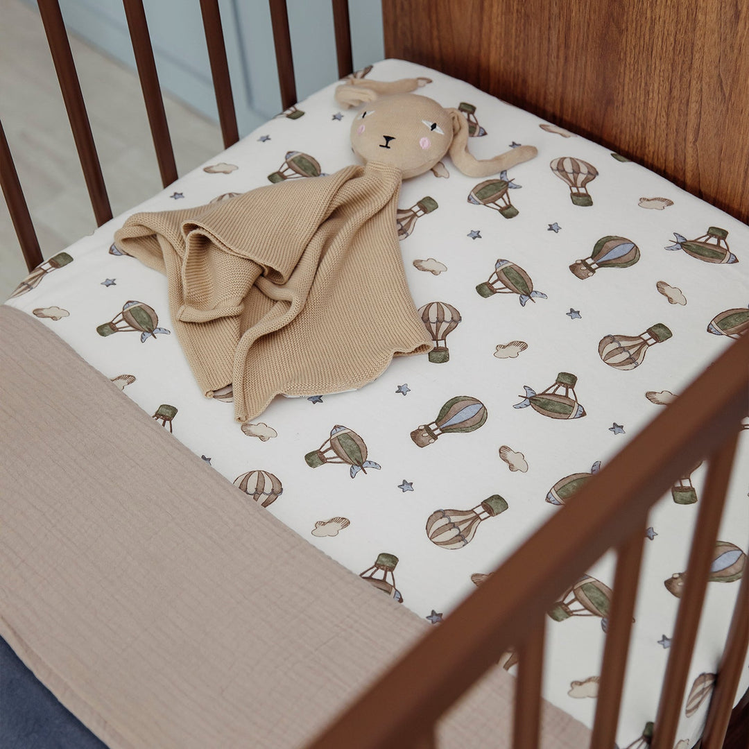 Meyco - Fitted Jersey Sheet - Air Balloons - Mabel & Fox