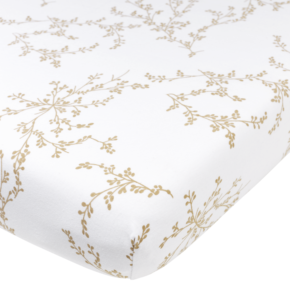 Meyco - Fitted Jersey Sheet - Sand Branches - Mabel & Fox