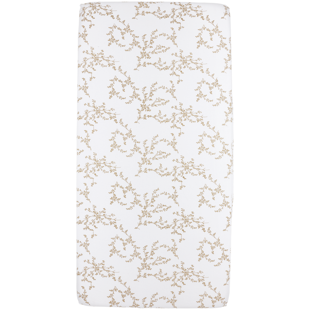 Meyco - Fitted Jersey Sheet - Sand Branches - Mabel & Fox