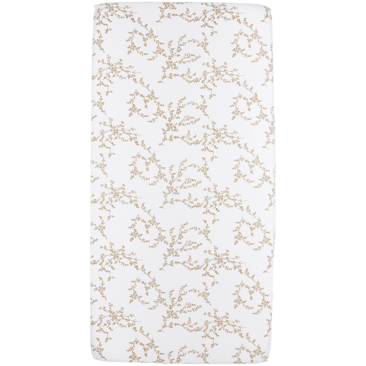 Meyco - Fitted Jersey Sheet - Sand Branches - Mabel & Fox