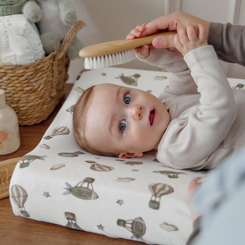 Meyco - Jersey Changing Mat Cover - Air Balloons - Mabel & Fox