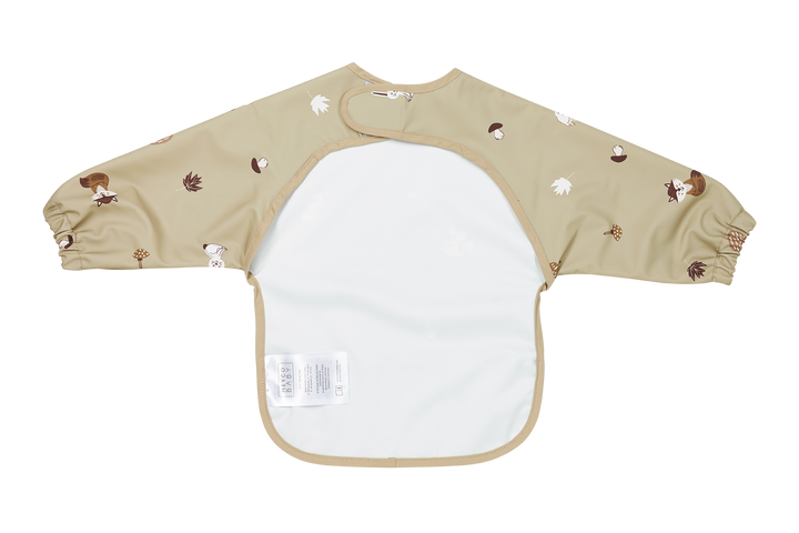 Meyco - Long Sleeved Bib - Forest Animals Sand - Mabel & Fox