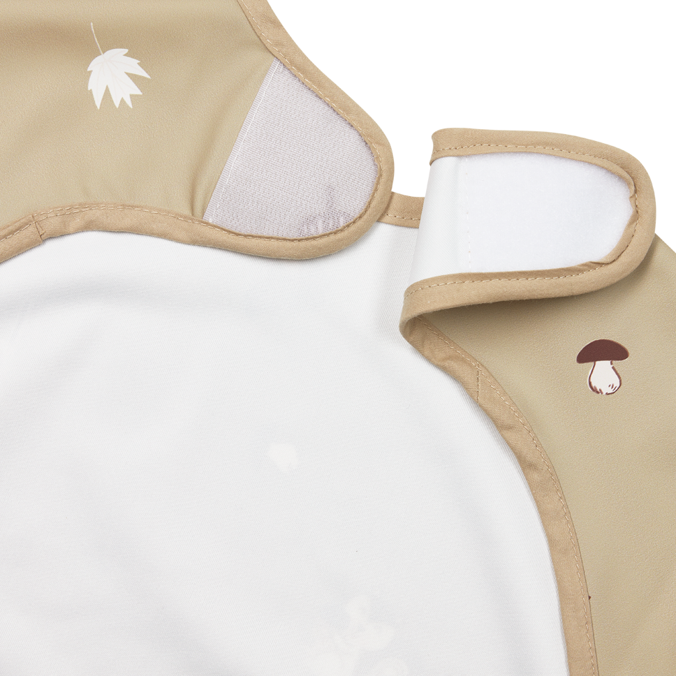 Meyco - Long Sleeved Bib - Forest Animals Sand - Mabel & Fox