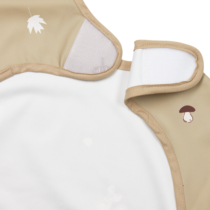 Meyco - Long Sleeved Bib - Forest Animals Sand - Mabel & Fox