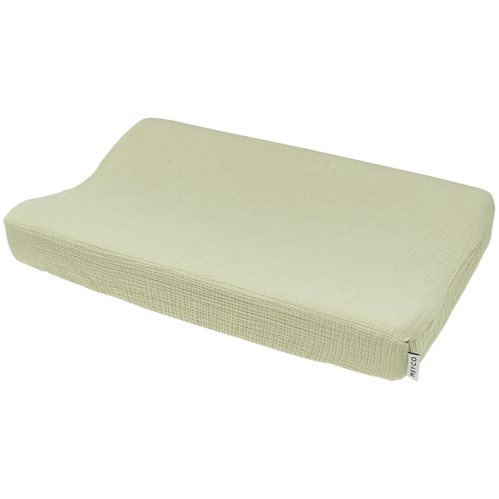 Meyco - Muslin Changing Mat Cover - Pre Washed Soft Olive - Mabel & Fox