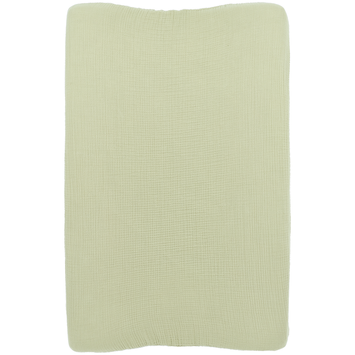 Meyco - Muslin Changing Mat Cover - Pre Washed Soft Olive - Mabel & Fox