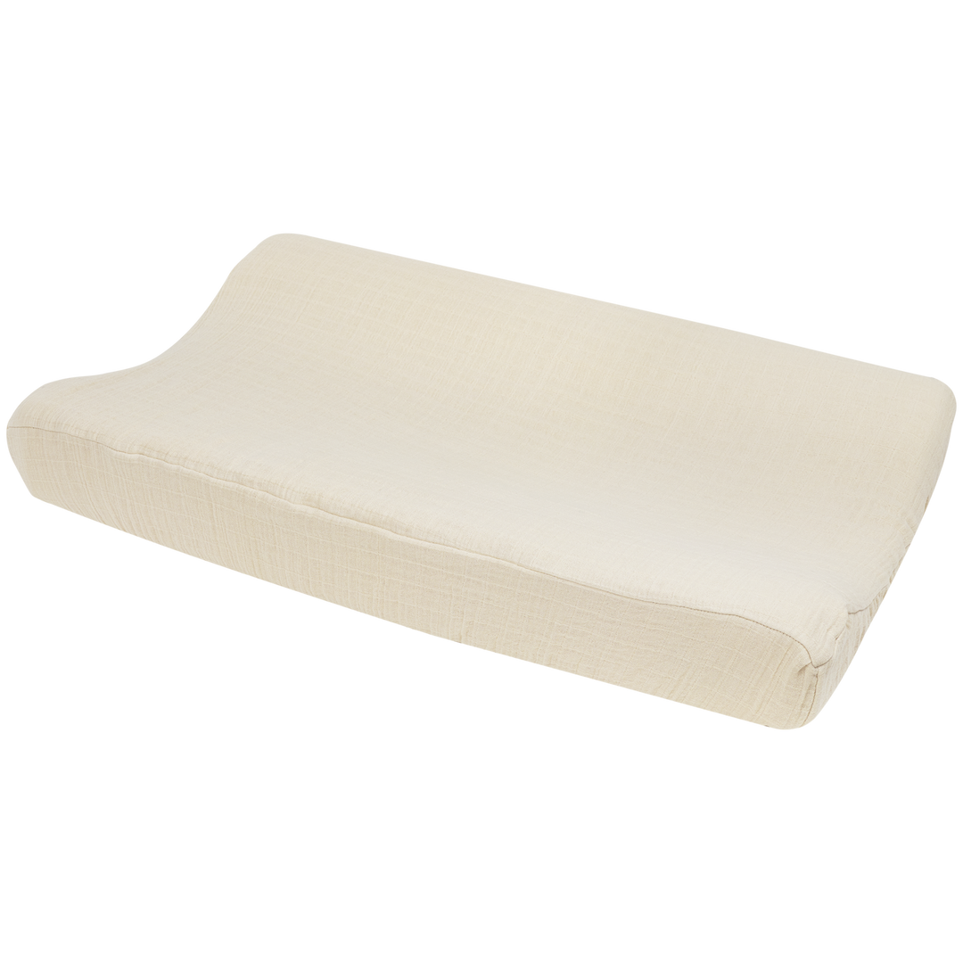 Meyco - Muslin Changing Mat Cover - Pre Washed Soft Sand - Mabel & Fox