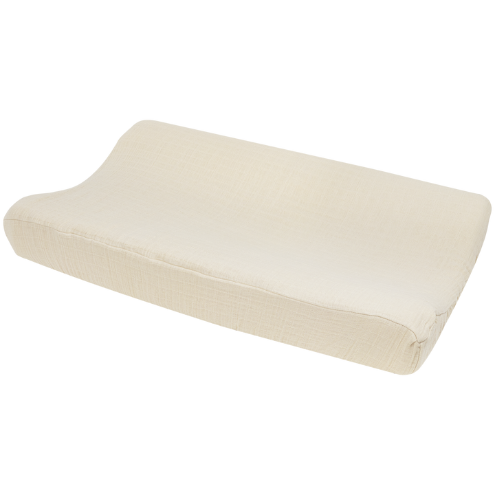 Meyco - Muslin Changing Mat Cover - Pre Washed Soft Sand - Mabel & Fox