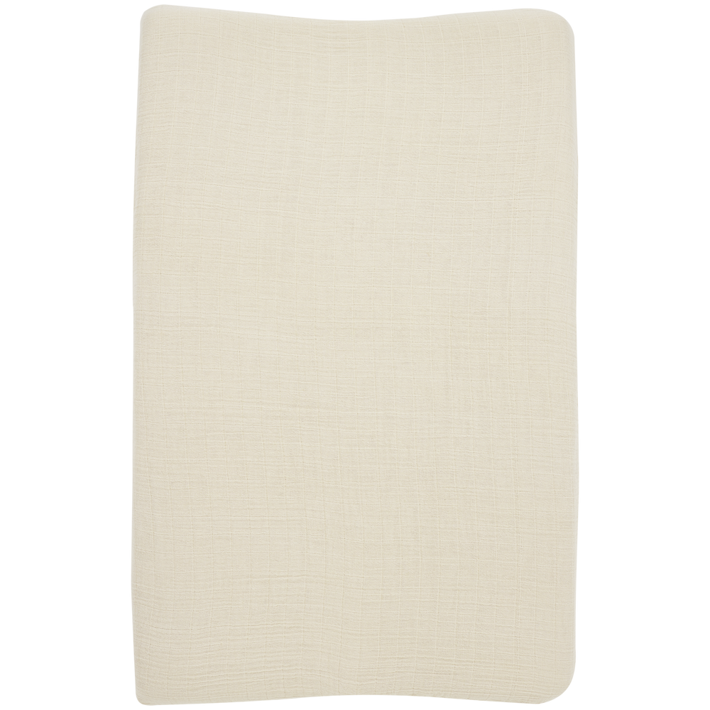 Meyco - Muslin Changing Mat Cover - Pre Washed Soft Sand - Mabel & Fox