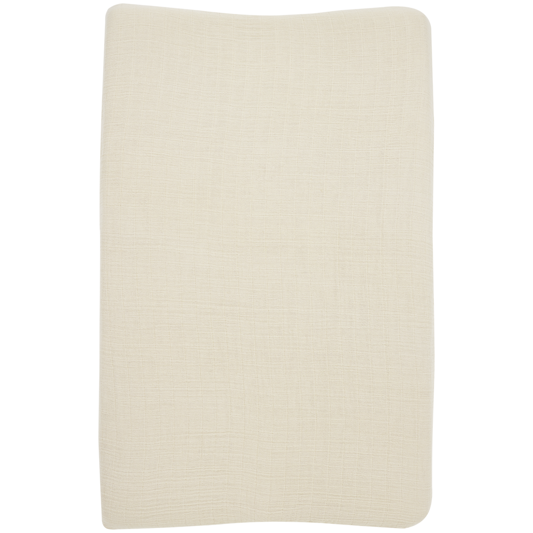 Meyco - Muslin Changing Mat Cover - Pre Washed Soft Sand - Mabel & Fox