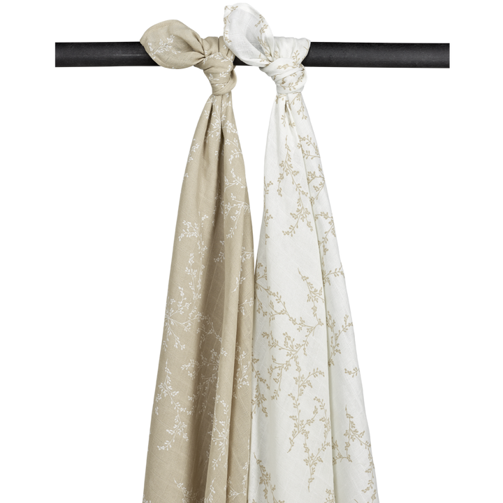 Meyco - Muslin Cloths - Sand Branches (2 Pack) - Mabel & Fox