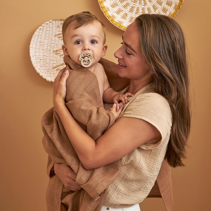 Meyco - Muslin Cloths - Mini Panther / Toffee (2 Pack) - Mabel & Fox