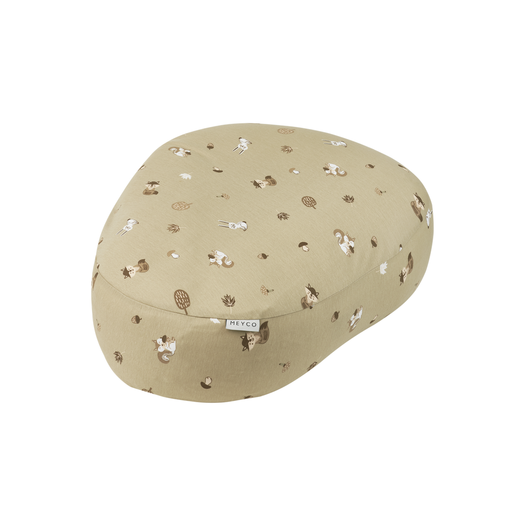 Meyco - Nursing Pillow Relax Cover - Forest Animals Sand - Mabel & Fox