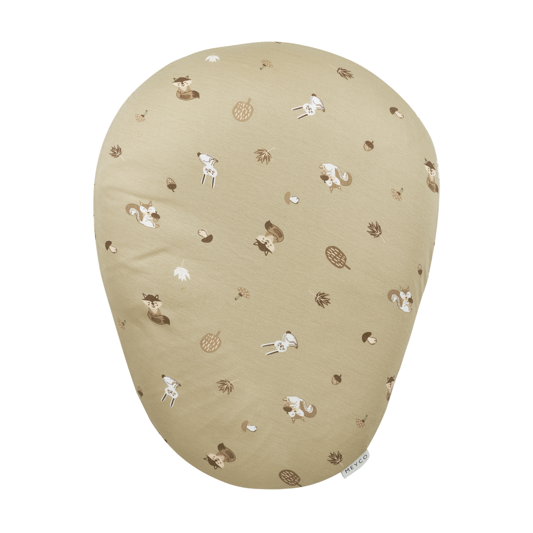 Meyco - Nursing Pillow Relax Cover - Forest Animals Sand - Mabel & Fox