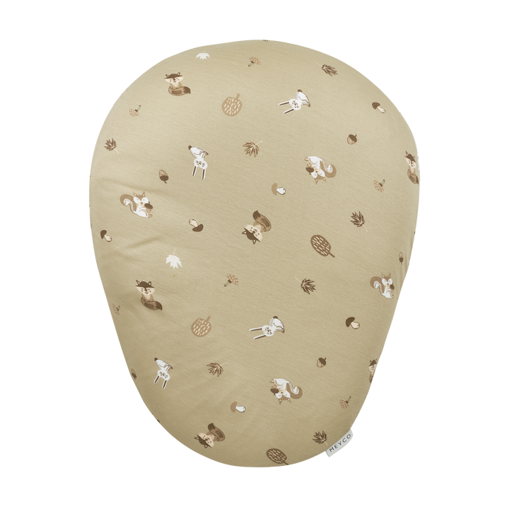 Meyco - Nursing Pillow Relax Cover - Forest Animals Sand - Mabel & Fox