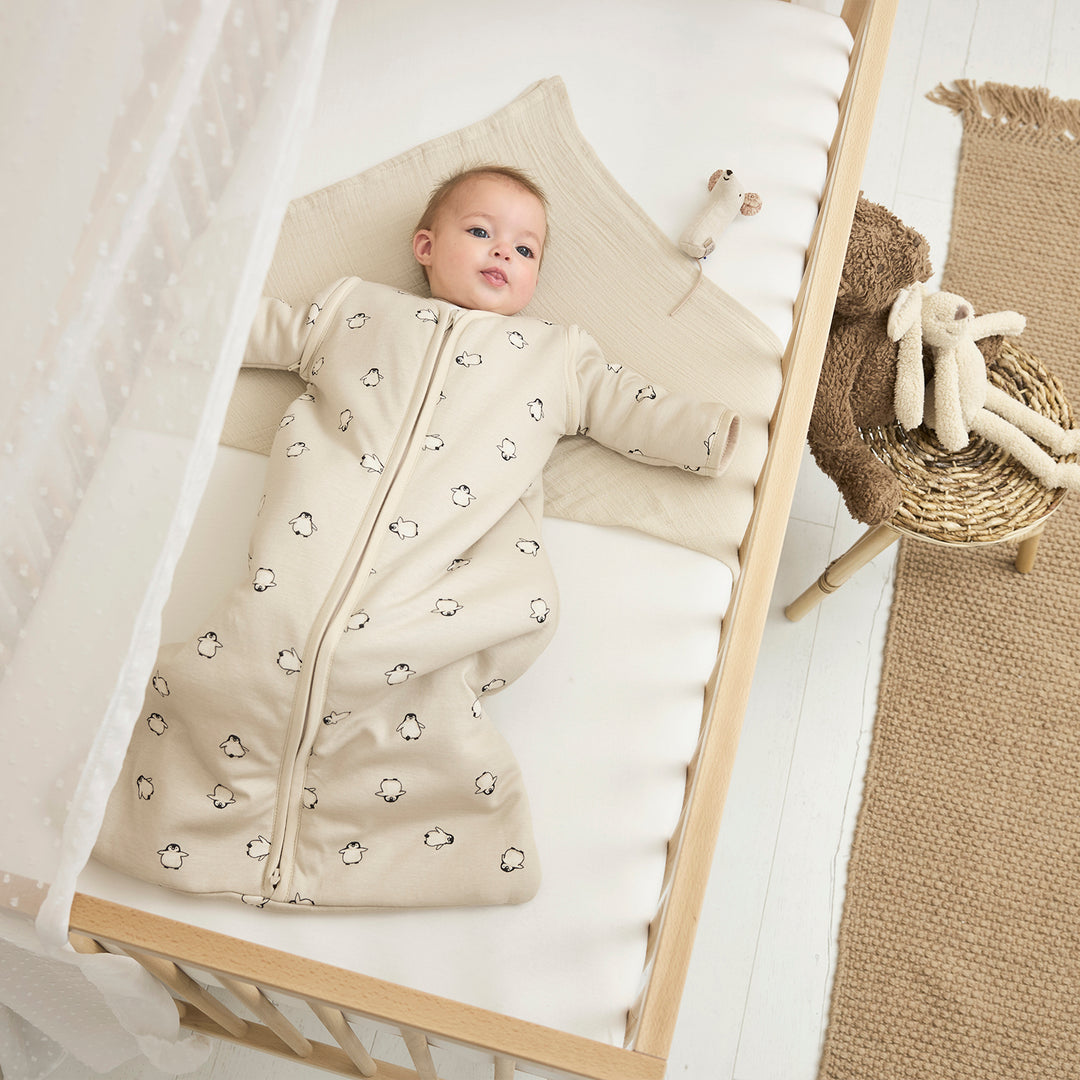 Meyco - Sleeping Bag With Detachable Sleeves - Penguin - Mabel & Fox