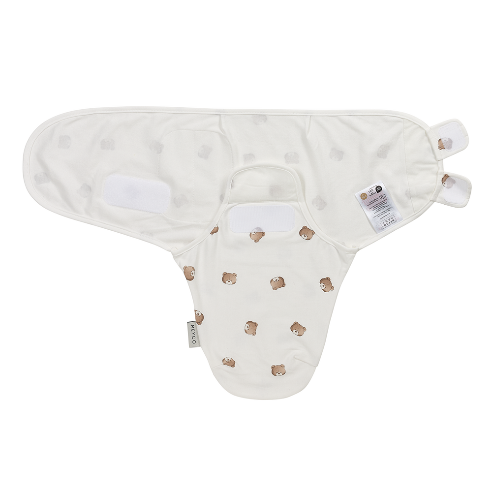 Meyco - Swaddle Wrap - Bear (0-3) - Mabel & Fox