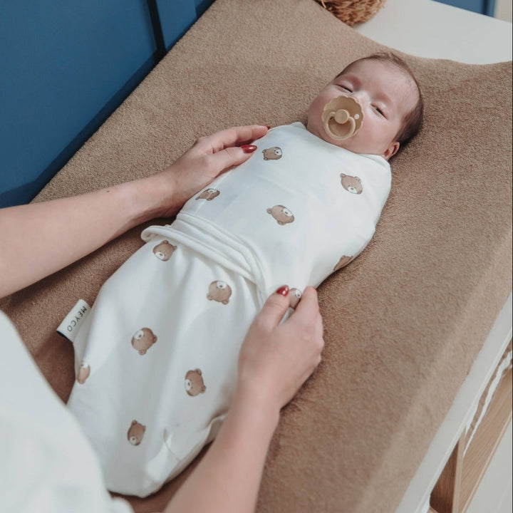 Meyco - Swaddle Wrap - Bear (0-3) - Mabel & Fox