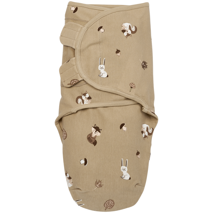 Meyco - Swaddle Wrap - Forest Animals Sand (0-3) - Mabel & Fox