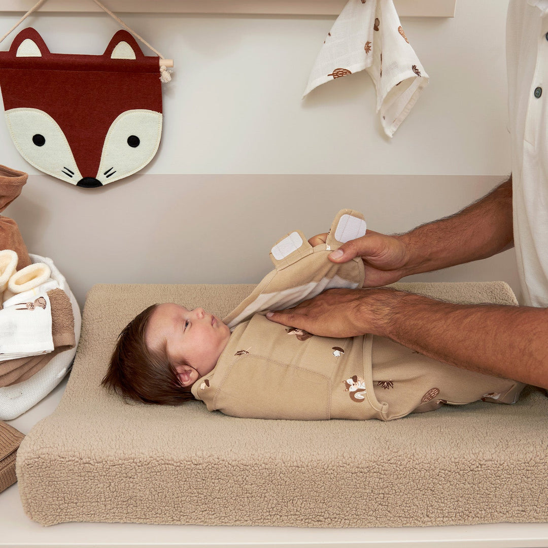 Meyco - Swaddle Wrap - Forest Animals Sand (0-3) - Mabel & Fox