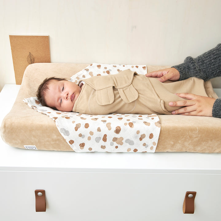 Meyco - Swaddle Wrap - Sand (0-3m) - Mabel & Fox