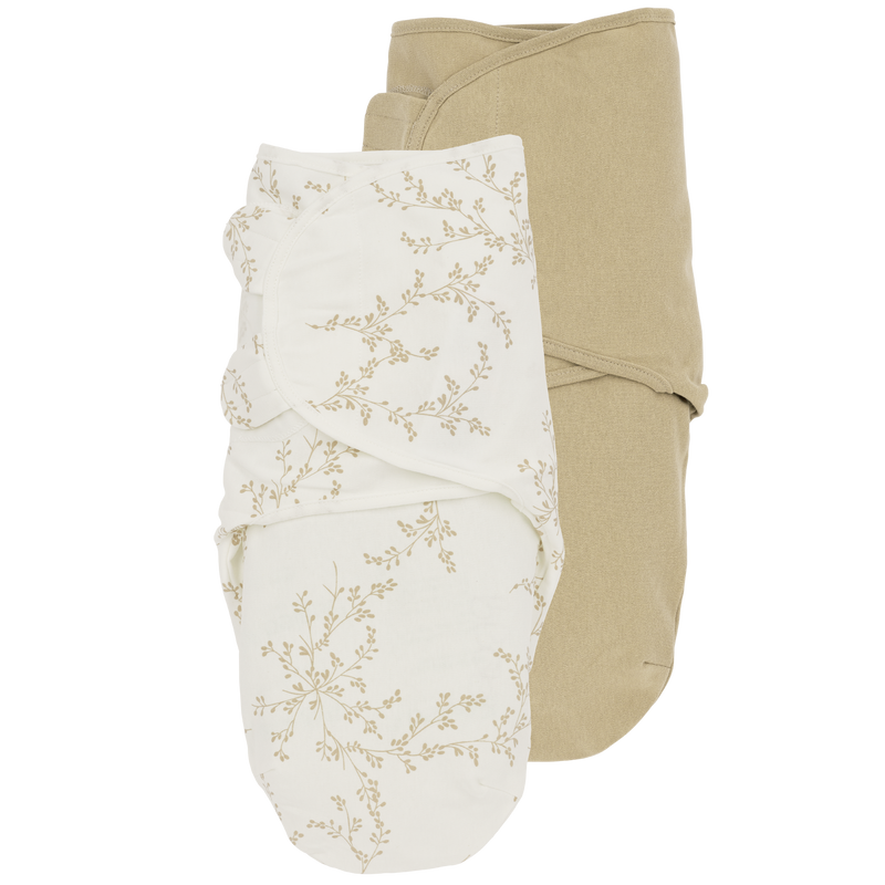 Meyco - Swaddle Wrap - Sand Branches (0-3m) (2 Pack) - Mabel & Fox