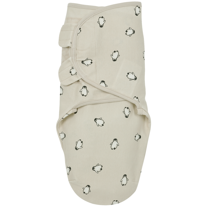 Meyco - Swaddle Wrap - Soft Sand Penguin (0-3m) - Mabel & Fox