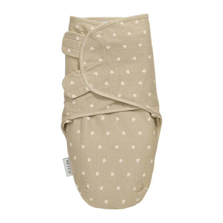 Meyco - Swaddle Wrap - Sweet Heart Sand/Soft Sand (0-3) - Mabel & Fox