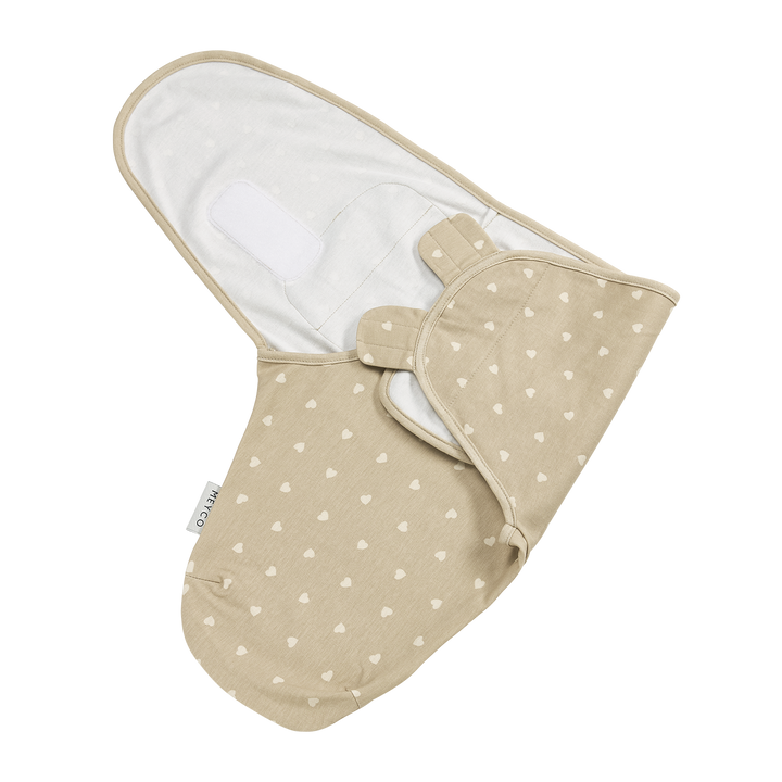 Meyco - Swaddle Wrap - Sweet Heart Sand/Soft Sand (0-3) - Mabel & Fox