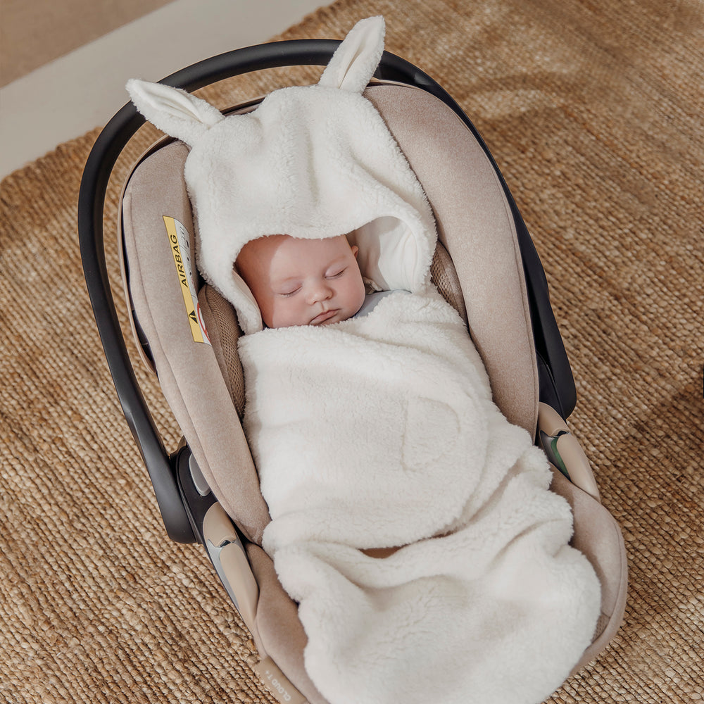 Meyco - Teddy Wrap Blanket - Rabbit Natural - Mabel & Fox
