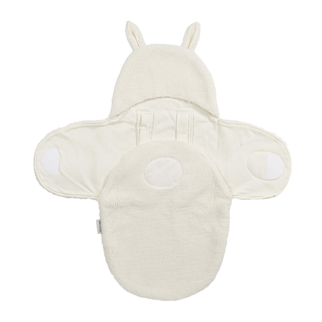 Meyco - Teddy Wrap Blanket - Rabbit Natural - Mabel & Fox