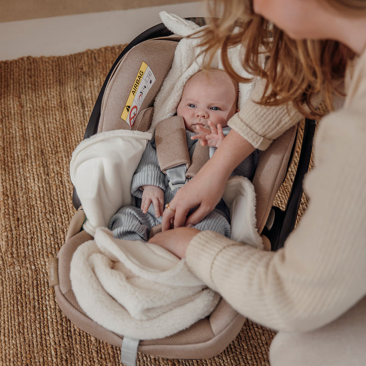 Meyco - Teddy Wrap Blanket - Rabbit Natural - Mabel & Fox