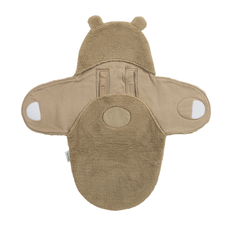 Meyco - Teddy Wrap Blanket - Warm Brown Bear - Mabel & Fox