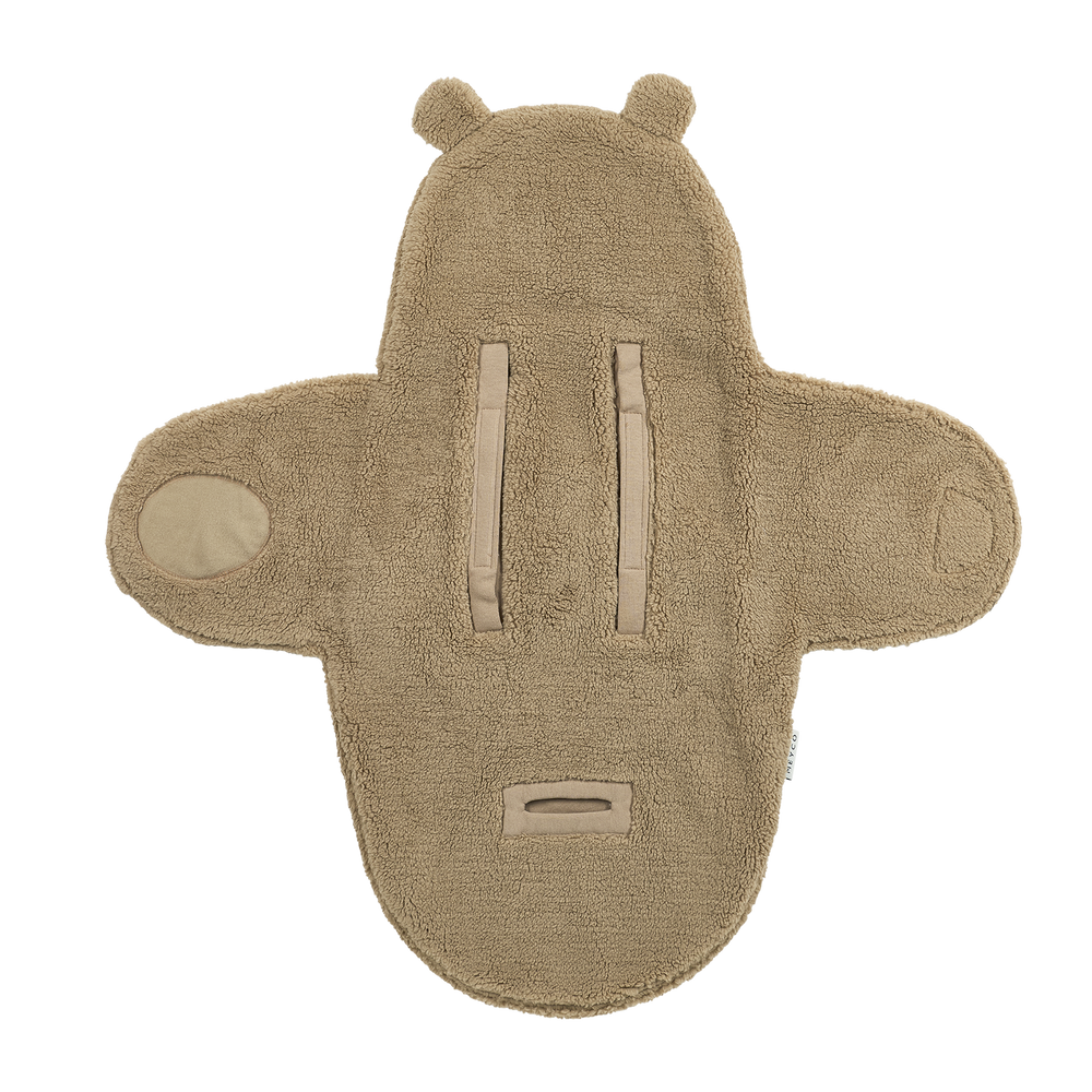 Meyco - Teddy Wrap Blanket - Warm Brown Bear - Mabel & Fox