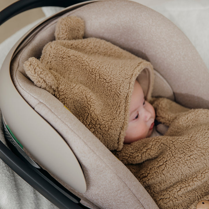 Meyco - Teddy Wrap Blanket - Warm Brown Bear - Mabel & Fox