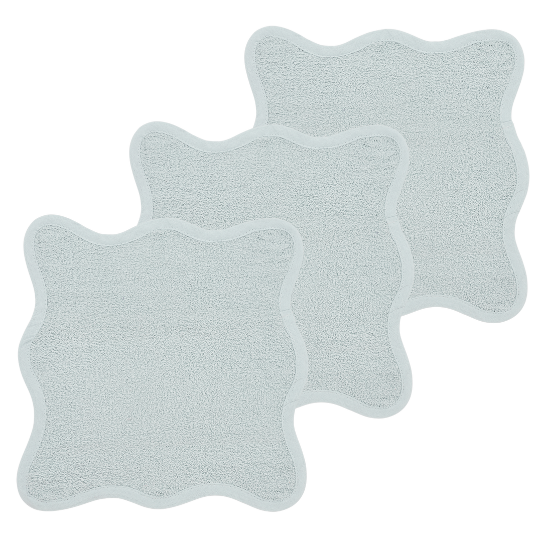 Meyco - Terry Facecloths - Wavy Grey Blue (3 Pack) - Mabel & Fox