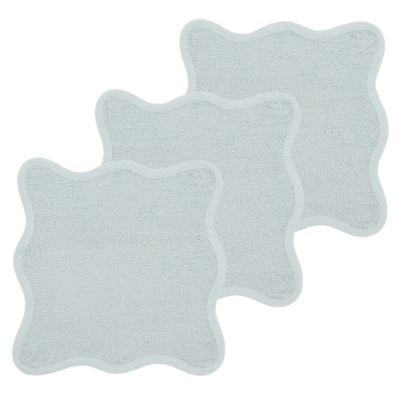Meyco - Terry Facecloths - Wavy Grey Blue (3 Pack) - Mabel & Fox