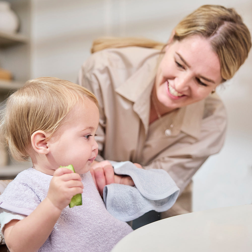 Meyco - Terry Facecloths - Wavy Grey Blue (3 Pack) - Mabel & Fox