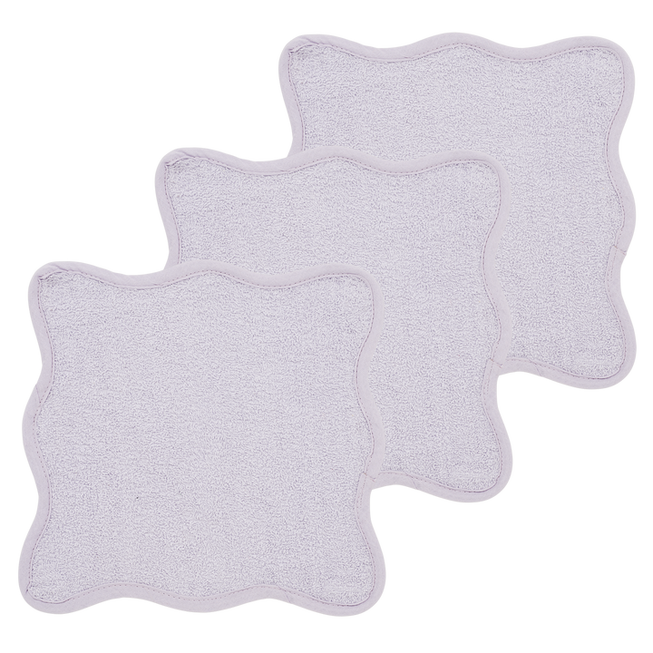 Meyco - Terry Facecloths - Wavy Soft Lavender (3 Pack) - Mabel & Fox