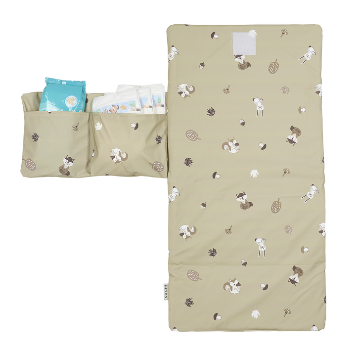 Meyco - Travel Changing Mat - Forest Animals Sand - Mabel & Fox