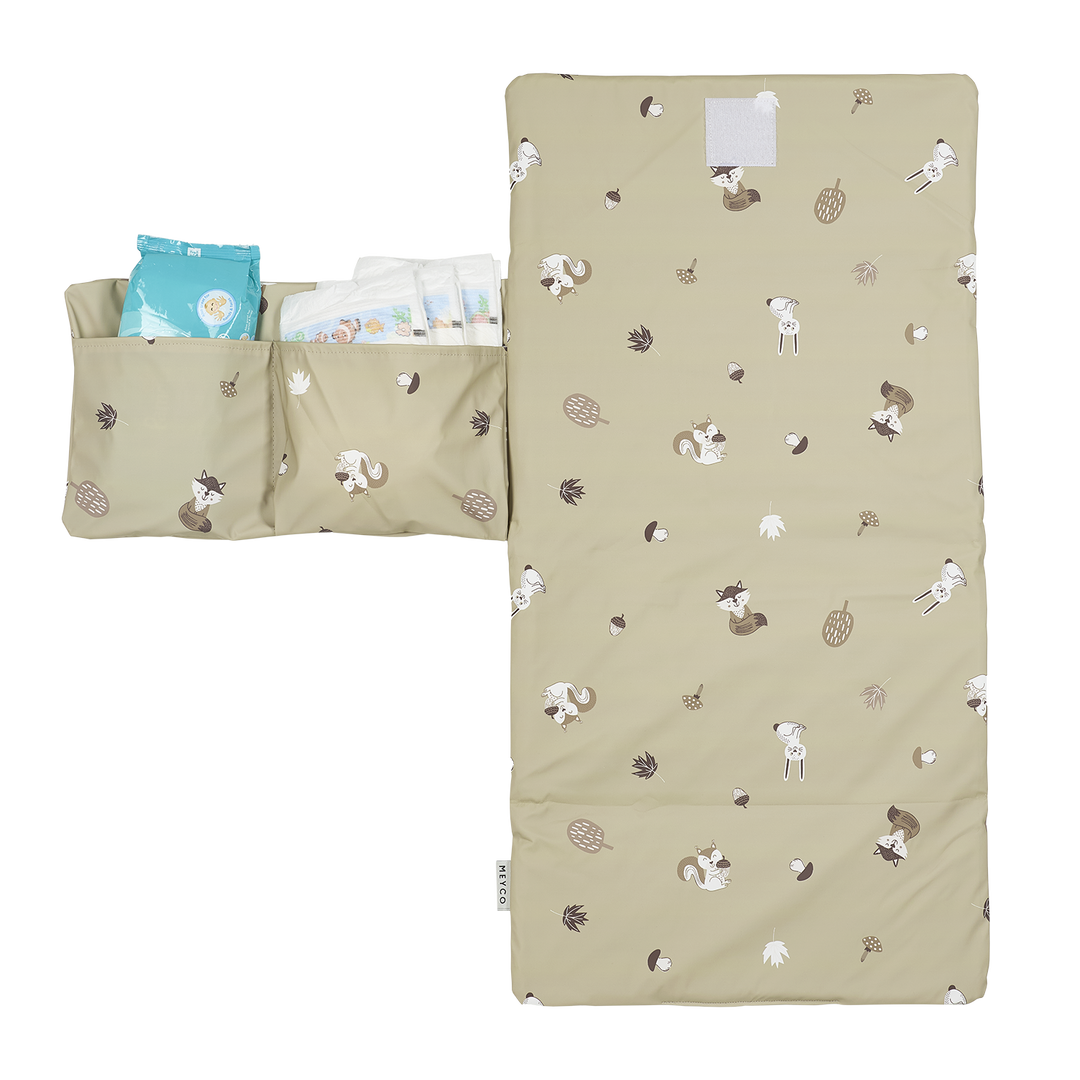Meyco - Travel Changing Mat - Forest Animals Sand - Mabel & Fox