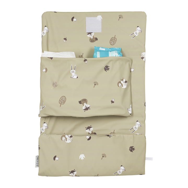Meyco - Travel Changing Mat - Forest Animals Sand - Mabel & Fox