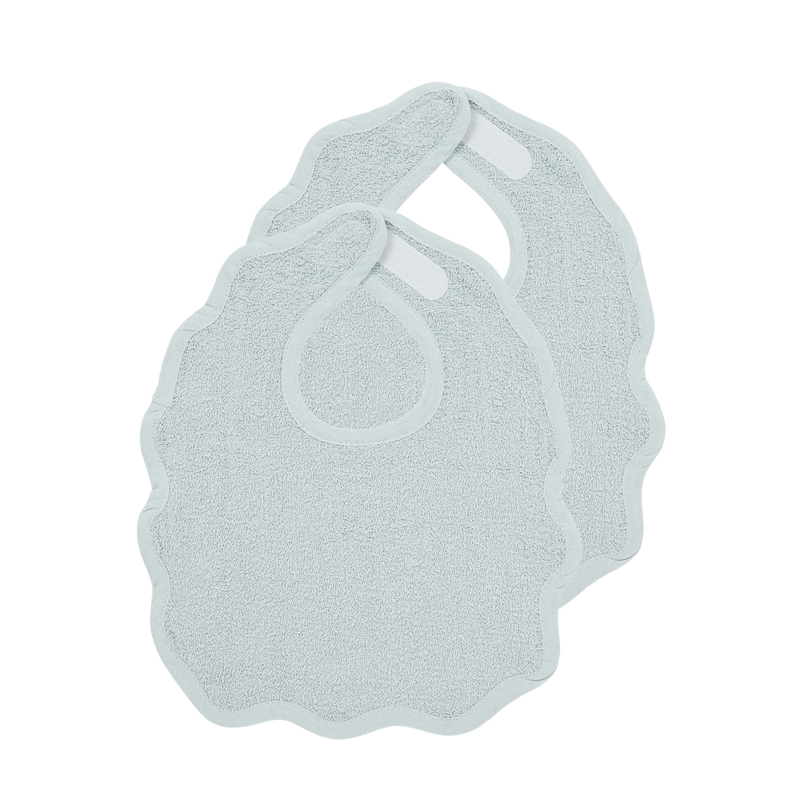 Meyco - Wavy Bibs - Grey Blue (2 Pack) - Mabel & Fox