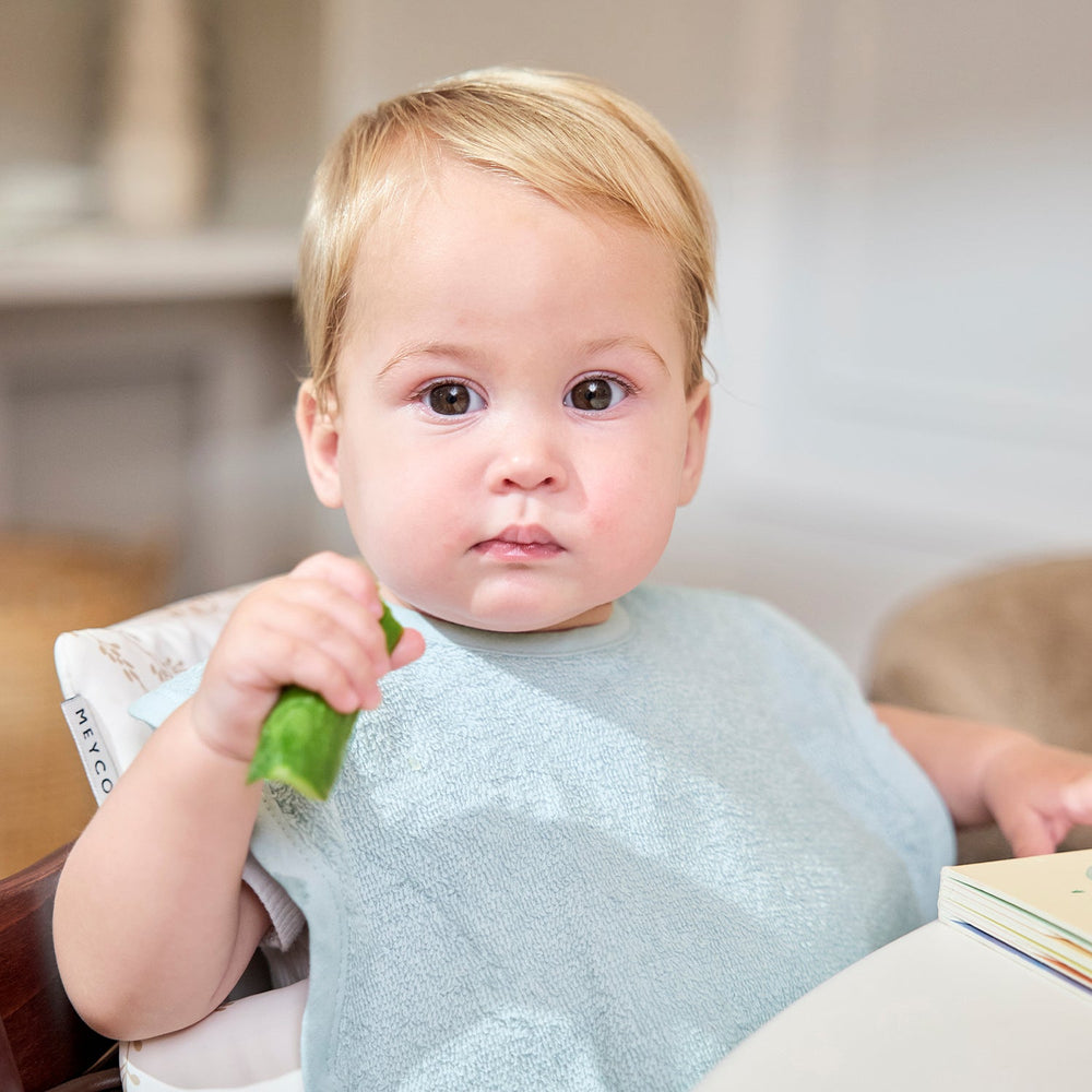 Meyco - Wavy Bibs - Grey Blue (2 Pack) - Mabel & Fox